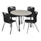 Regency Tables > Height Adjustable > Round Mobile Table & Chair Sets, 36 W, 36 L, 23-34 H, Maple TB36RNDPLAPCBK40BK - alternate 1